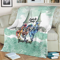 Kentucky Horse Racing Personalized Blanket Churchill Downs Roses Pastel Green