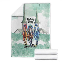 Kentucky Horse Racing Personalized Blanket Churchill Downs Roses Pastel Green