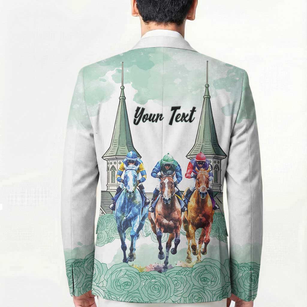 Kentucky Horse Racing Personalized Blazer Churchill Downs Roses Pastel Green