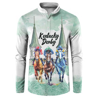 Kentucky Horse Racing Personalized Button Sweatshirt Churchill Downs Roses Pastel Green