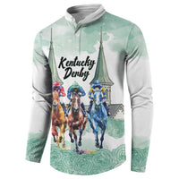 Kentucky Horse Racing Personalized Button Sweatshirt Churchill Downs Roses Pastel Green