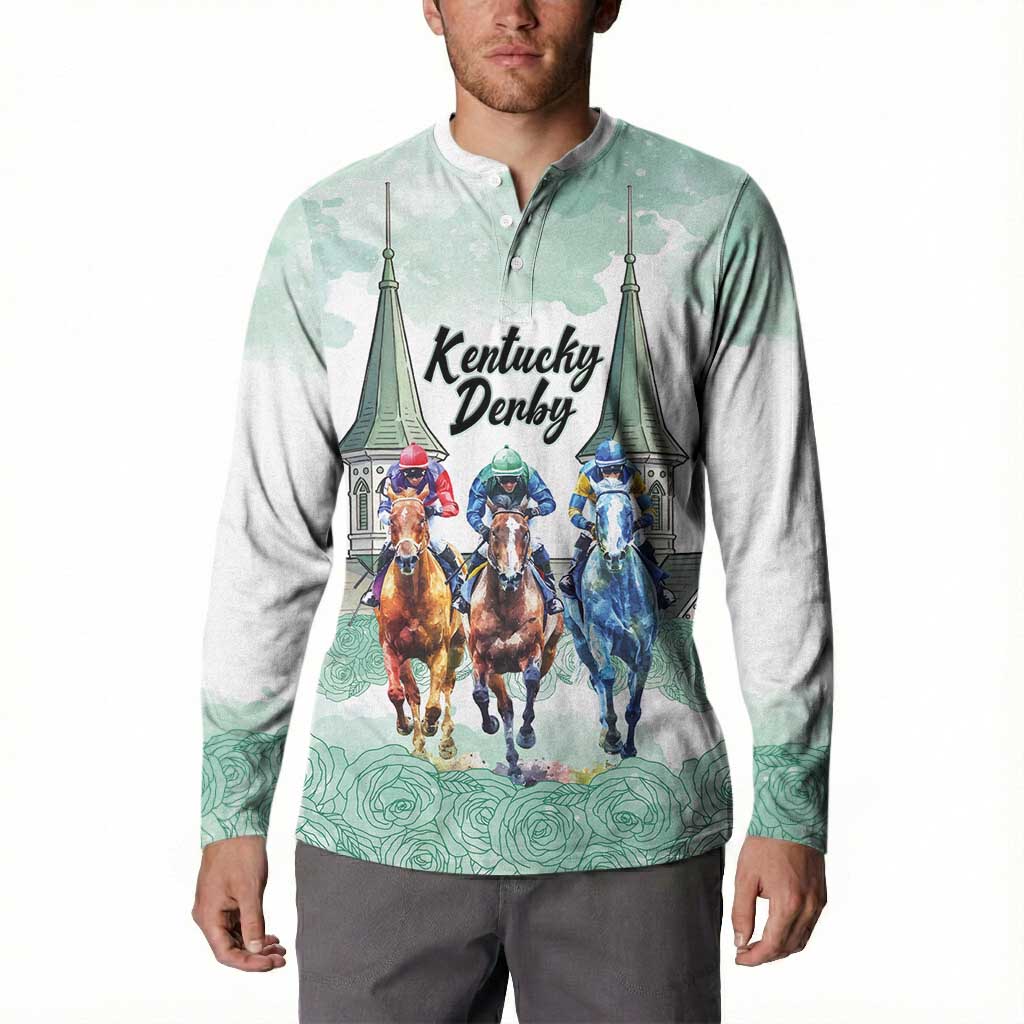 Kentucky Horse Racing Personalized Button Sweatshirt Churchill Downs Roses Pastel Green