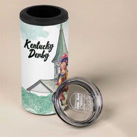 Kentucky Horse Racing Personalized 4 in 1 Can Cooler Tumbler Churchill Downs Roses Pastel Green