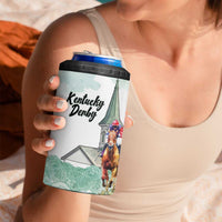Kentucky Horse Racing Personalized 4 in 1 Can Cooler Tumbler Churchill Downs Roses Pastel Green