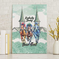 Kentucky Horse Racing Personalized Canvas Wall Art Churchill Downs Roses Pastel Green