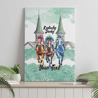 Kentucky Horse Racing Personalized Canvas Wall Art Churchill Downs Roses Pastel Green