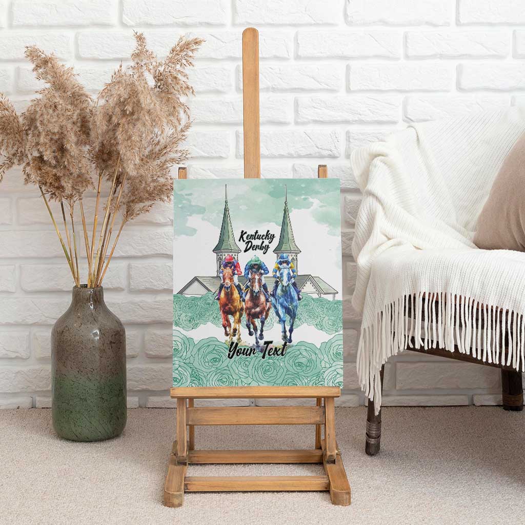 Kentucky Horse Racing Personalized Canvas Wall Art Churchill Downs Roses Pastel Green