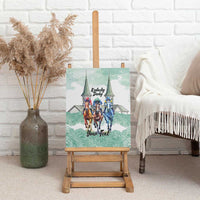 Kentucky Horse Racing Personalized Canvas Wall Art Churchill Downs Roses Pastel Green