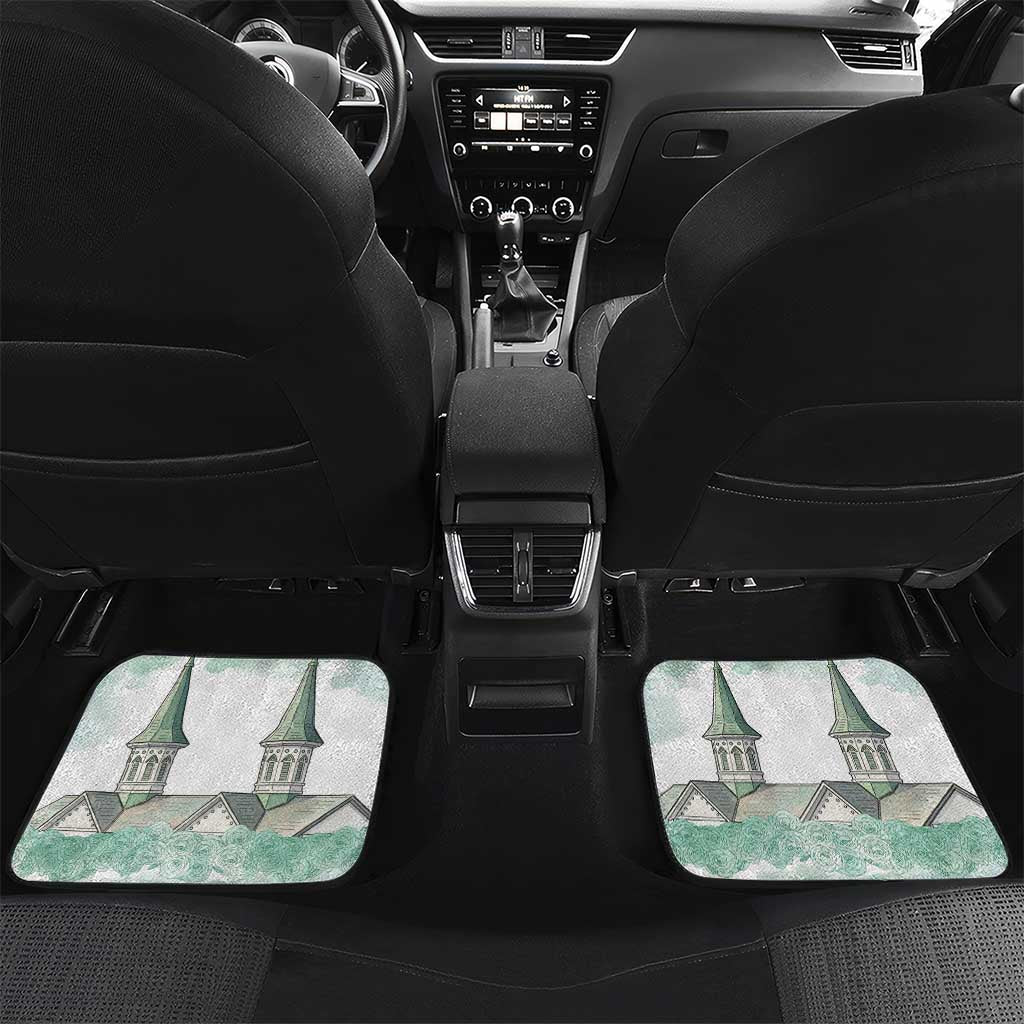Kentucky Horse Racing Personalized Car Mats Churchill Downs Roses Pastel Green