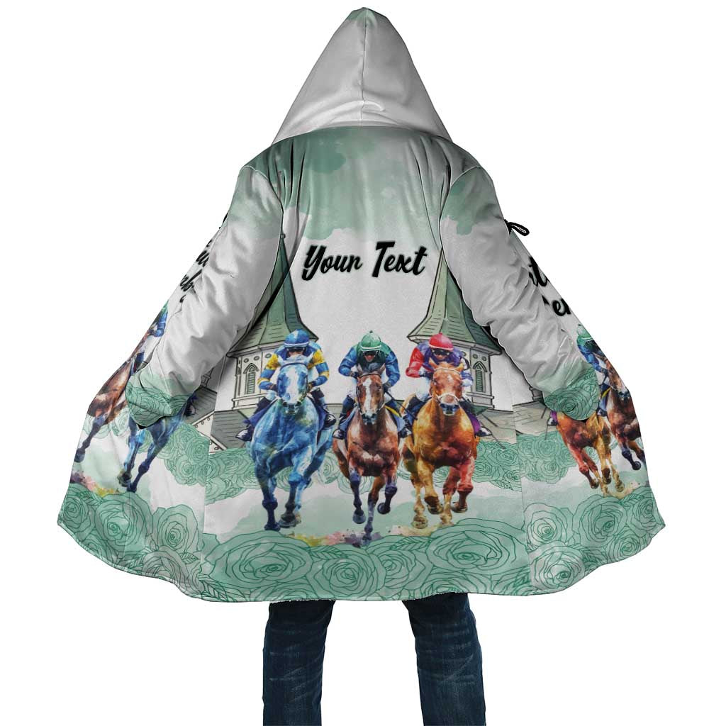 Kentucky Horse Racing Personalized Cloak Churchill Downs Roses Pastel Green