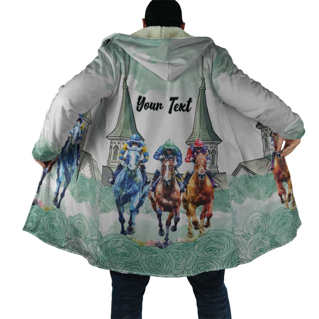 Kentucky Horse Racing Personalized Cloak Churchill Downs Roses Pastel Green