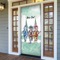 Kentucky Horse Racing Personalized Door Cover Churchill Downs Roses Pastel Green