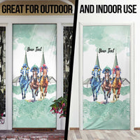 Kentucky Horse Racing Personalized Door Cover Churchill Downs Roses Pastel Green