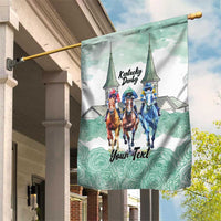 Kentucky Horse Racing Personalized Garden Flag Churchill Downs Roses Pastel Green