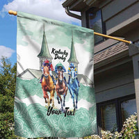 Kentucky Horse Racing Personalized Garden Flag Churchill Downs Roses Pastel Green