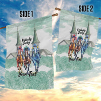 Kentucky Horse Racing Personalized Garden Flag Churchill Downs Roses Pastel Green