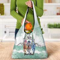 Kentucky Horse Racing Personalized Grocery Bag Churchill Downs Roses Pastel Green