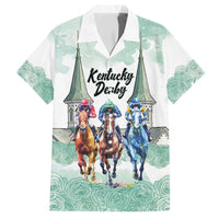Kentucky Horse Racing Personalized Hawaiian Shirt Churchill Downs Roses Pastel Green