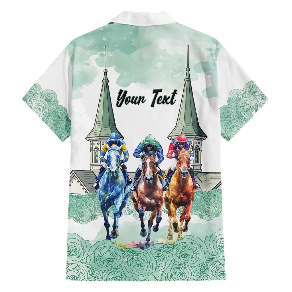 Kentucky Horse Racing Personalized Hawaiian Shirt Churchill Downs Roses Pastel Green