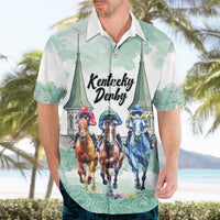 Kentucky Horse Racing Personalized Hawaiian Shirt Churchill Downs Roses Pastel Green