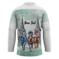 Kentucky Horse Racing Personalized Hockey Jersey Churchill Downs Roses Pastel Green