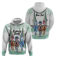 Kentucky Horse Racing Personalized Hoodie Churchill Downs Roses Pastel Green
