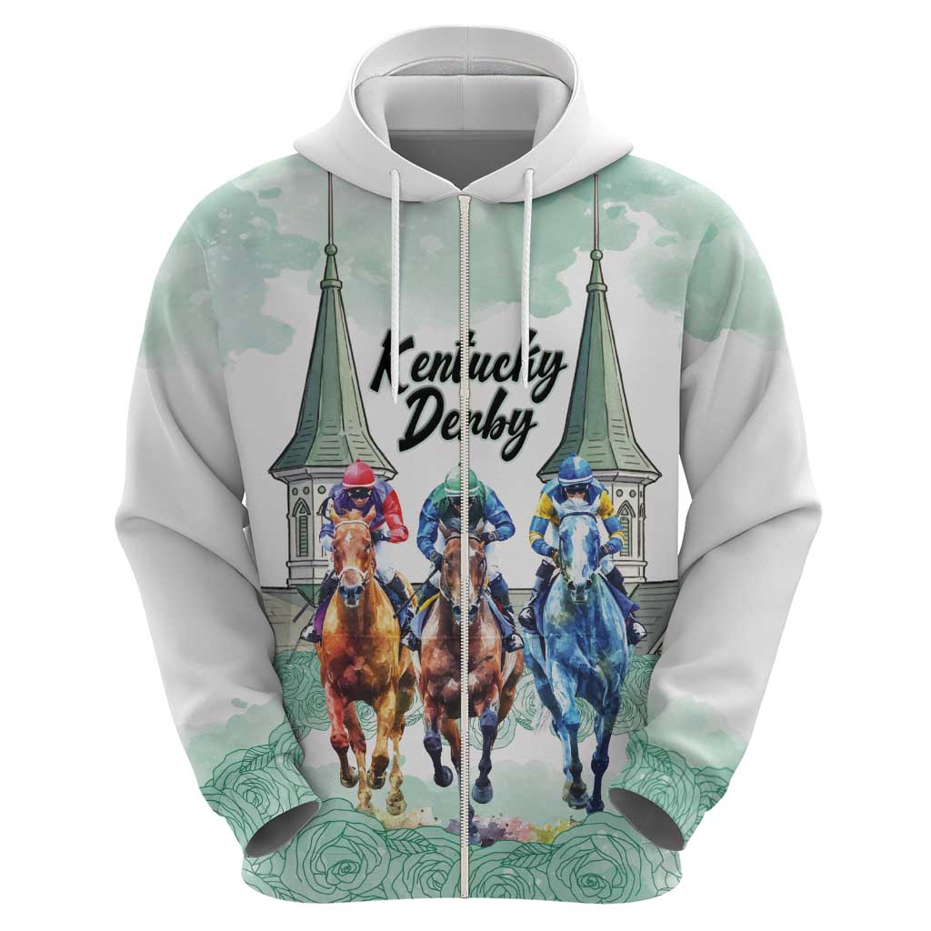 Kentucky Horse Racing Personalized Hoodie Churchill Downs Roses Pastel Green