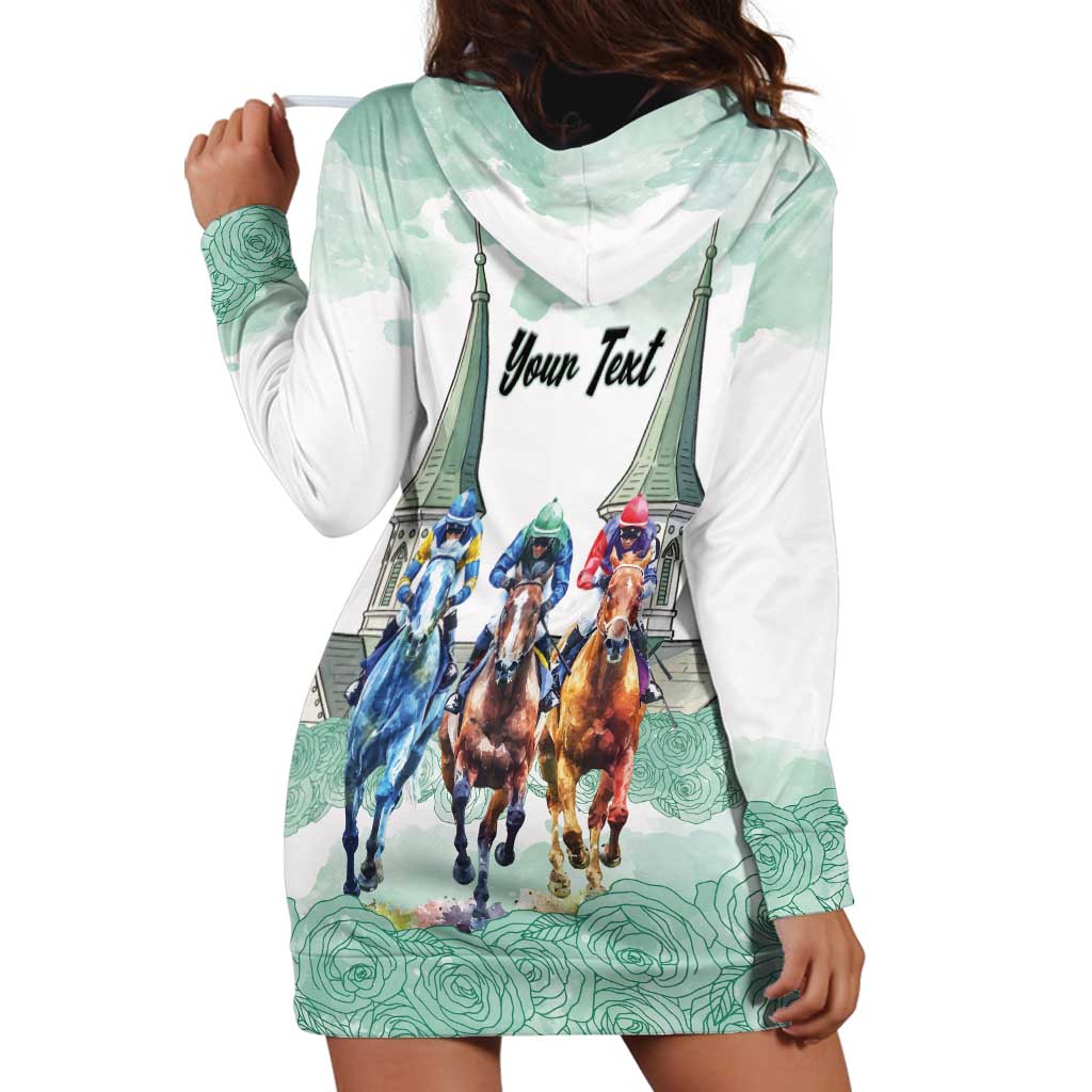 Kentucky Horse Racing Personalized Hoodie Dress Churchill Downs Roses Pastel Green