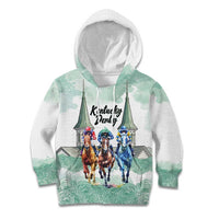 Kentucky Horse Racing Personalized Kid Hoodie Churchill Downs Roses Pastel Green