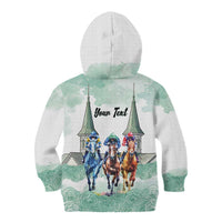 Kentucky Horse Racing Personalized Kid Hoodie Churchill Downs Roses Pastel Green
