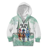 Kentucky Horse Racing Personalized Kid Hoodie Churchill Downs Roses Pastel Green