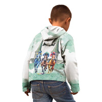 Kentucky Horse Racing Personalized Kid Hoodie Churchill Downs Roses Pastel Green