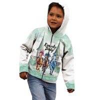 Kentucky Horse Racing Personalized Kid Hoodie Churchill Downs Roses Pastel Green