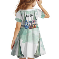 Kentucky Horse Racing Personalized Kid Short Sleeve Dress Churchill Downs Roses Pastel Green