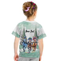 Kentucky Horse Racing Personalized Kid T Shirt Churchill Downs Roses Pastel Green