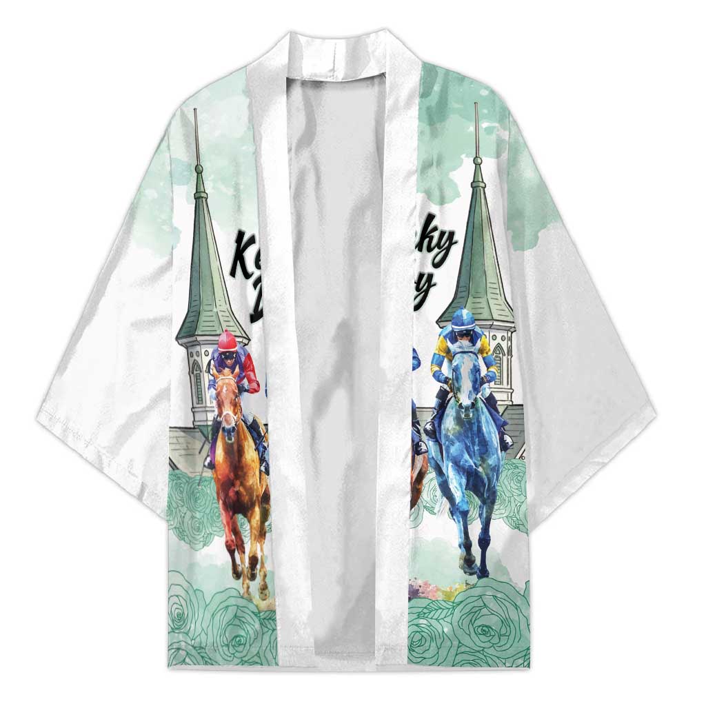 Kentucky Horse Racing Personalized Kimono Churchill Downs Roses Pastel Green