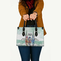 Kentucky Horse Racing Personalized Leather Bag Churchill Downs Roses Pastel Green