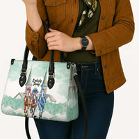 Kentucky Horse Racing Personalized Leather Bag Churchill Downs Roses Pastel Green