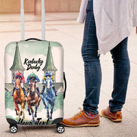 Kentucky Horse Racing Personalized Luggage Cover Churchill Downs Roses Pastel Green