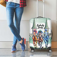 Kentucky Horse Racing Personalized Luggage Cover Churchill Downs Roses Pastel Green