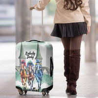 Kentucky Horse Racing Personalized Luggage Cover Churchill Downs Roses Pastel Green