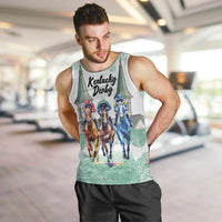 Kentucky Horse Racing Personalized Men Tank Top Churchill Downs Roses Pastel Green