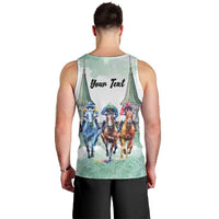 Kentucky Horse Racing Personalized Men Tank Top Churchill Downs Roses Pastel Green