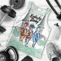 Kentucky Horse Racing Personalized Men Tank Top Churchill Downs Roses Pastel Green