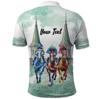 Kentucky Horse Racing Personalized Polo Shirt Churchill Downs Roses Pastel Green