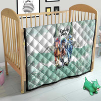 Kentucky Horse Racing Personalized Quilt Churchill Downs Roses Pastel Green