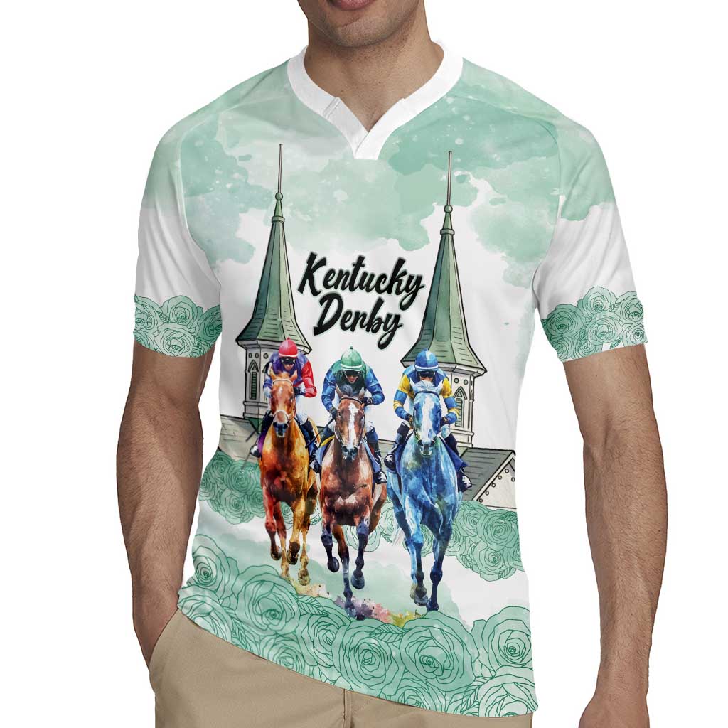 Kentucky Horse Racing Personalized Rugby Jersey Churchill Downs Roses Pastel Green