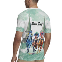 Kentucky Horse Racing Personalized Rugby Jersey Churchill Downs Roses Pastel Green