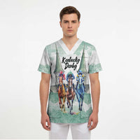 Kentucky Horse Racing Personalized Scrub Top Churchill Downs Roses Pastel Green