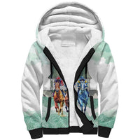 Kentucky Horse Racing Personalized Sherpa Hoodie Churchill Downs Roses Pastel Green